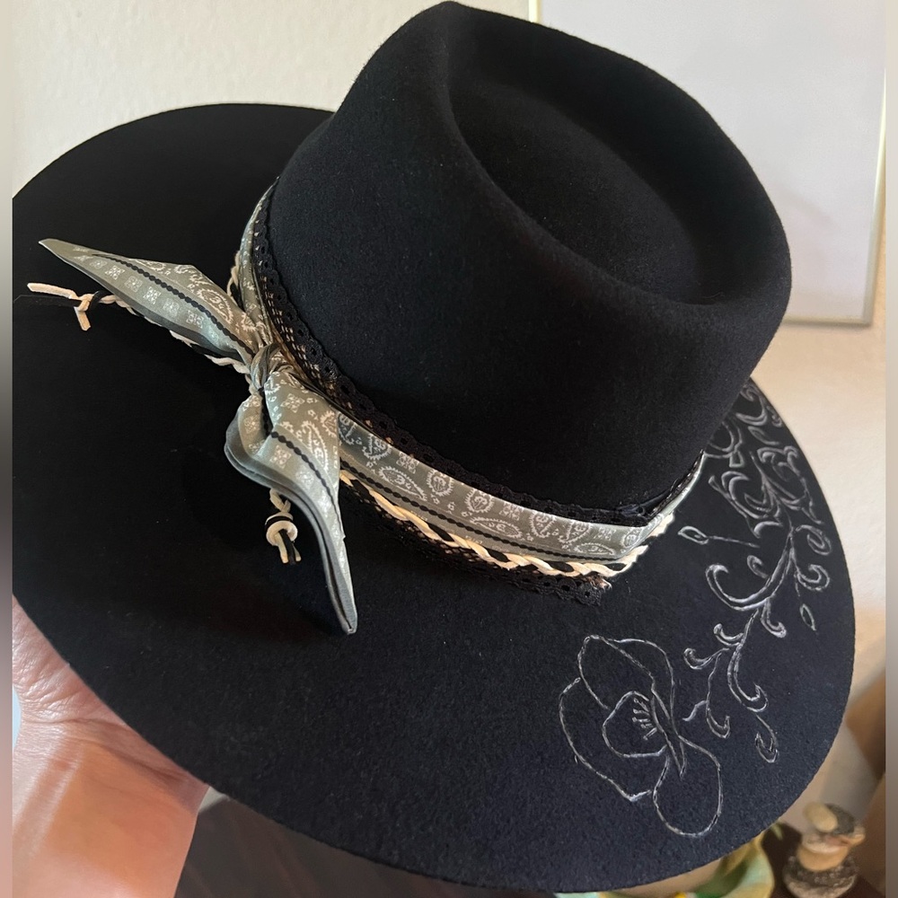 Custom Burned Black Lack of Color Hat - Picture 12 of 13
